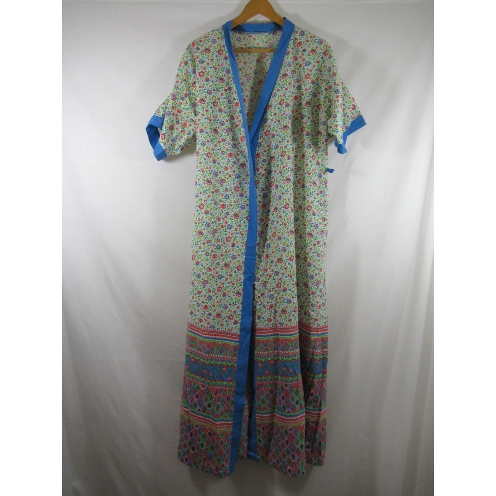 Vintage 60s St. Michael Housecoat Robe Lightweight Floral Bust Size 38"